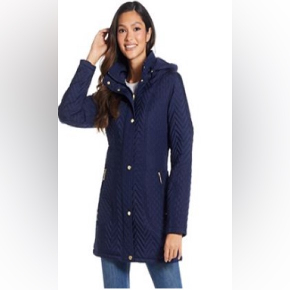 Weatherproof Jackets & Blazers - Weatherproof Navy Blue Stylish Hooded Women's Jacket